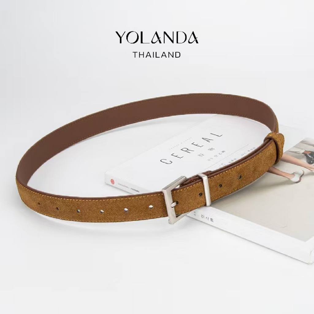 Yolanda حزام مخمل فينتج بإبزيم ذهبي / فضي — صورة 7