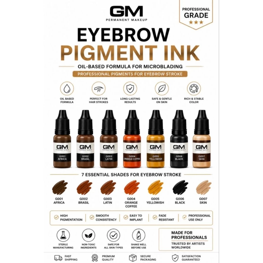 GM สีสักคิ้วลายเส้น/Microblading/เชื้อน้ำมัน#มีของแถม