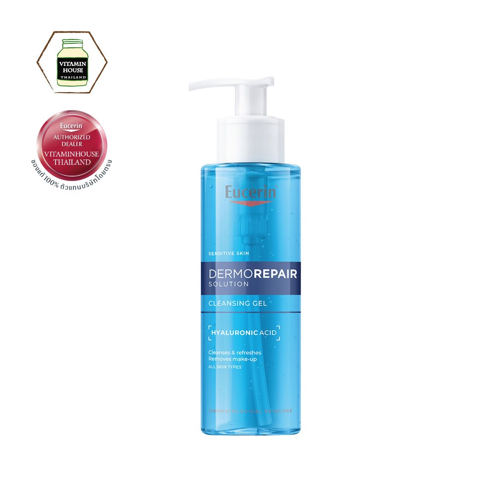 Exp.12/28 Eucerin Dermorepair Solution Cleansing Gel 200ml ยูเซอริน คลีนซิ่งเจล เจลทำความสะอาด