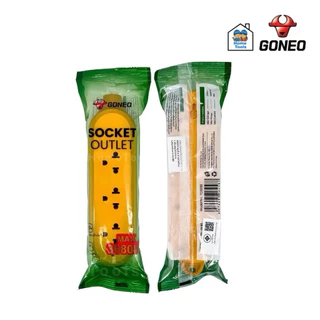**GONEO** รางปลั๊กไฟ 3 ช่อง รุ่นตกไม่แตก แบบลอย สีเหลือง โกนีโอ POWER CONNECTOR ปลั๊กพ่วง