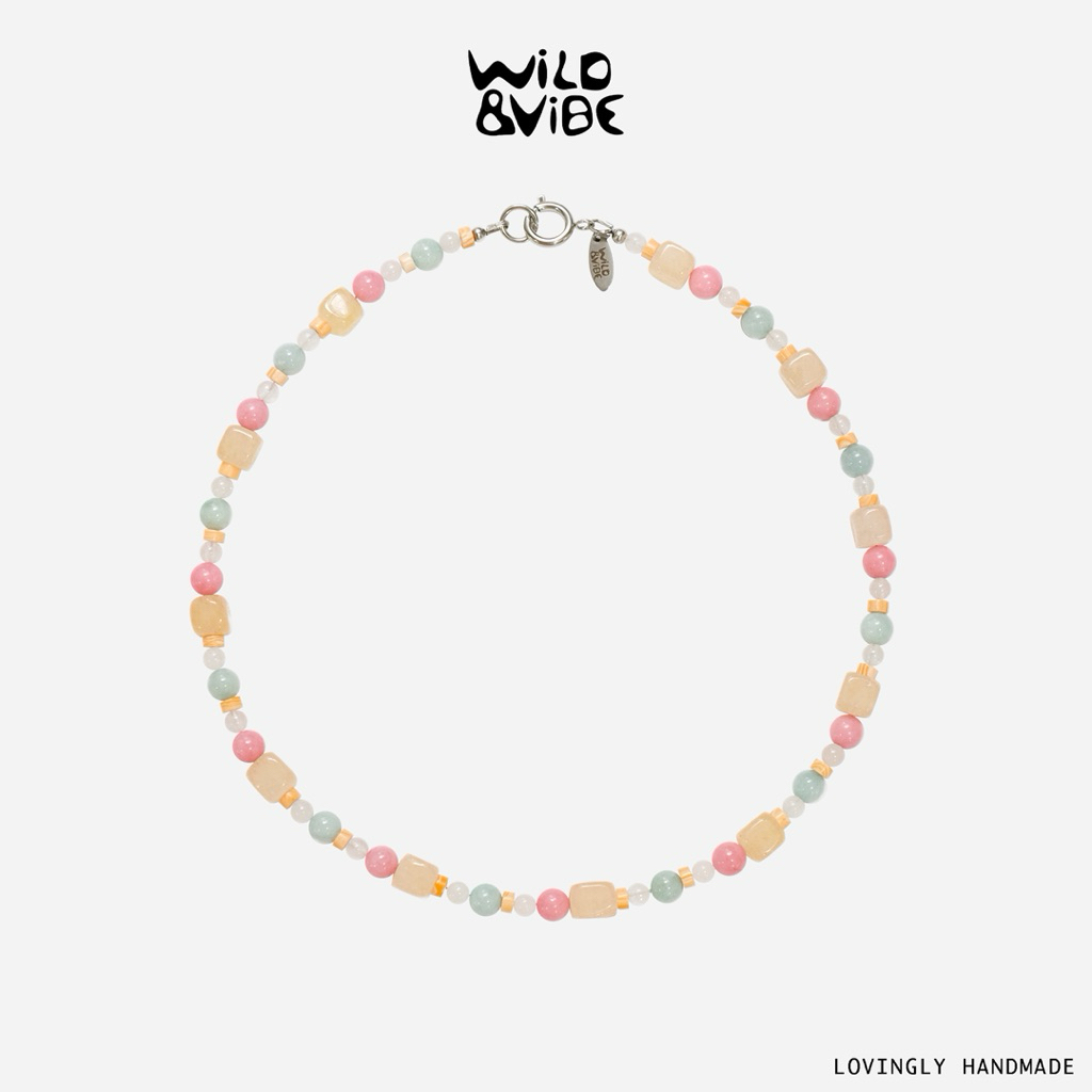 สร้อยหินพาสเทล Handmade | Amazonite Pink Stone โทนเกาหลี มินิมอล