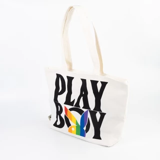 PLAYBOY รุ่น PRIDE SHOPPING BAG (GWP) กระเป๋าสะพายช้อปปิ้งทรงโท้ท รหัส ST-F262PB013-WH สี ECRU