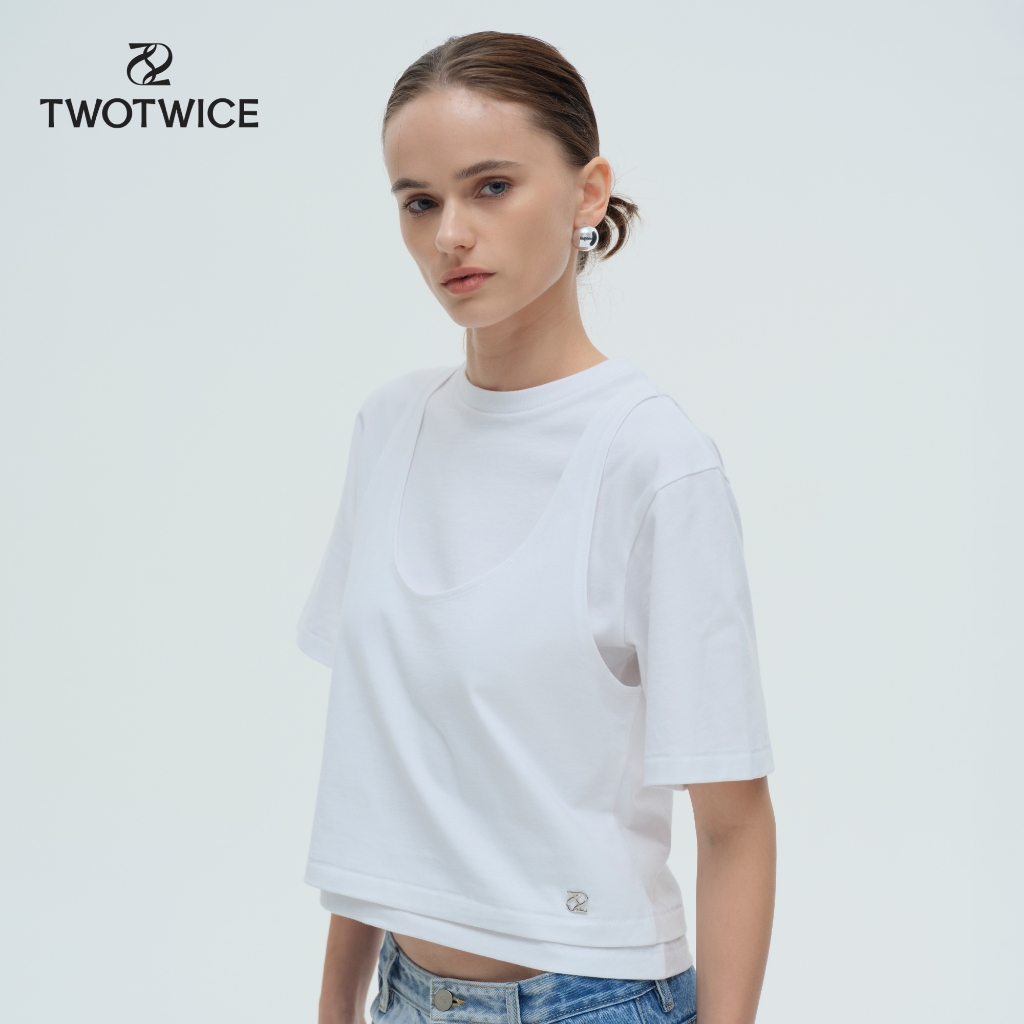 (พร้อมส่ง) Twotwice -  MORNING MØDE T-SHIRT - เสื้อยืดดีเทลเลเยอร์