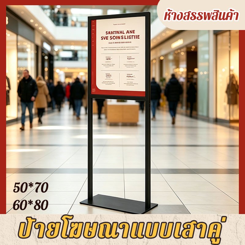 ขาตั้งบอร์ดKT แบบตั้งพื้น สำหรับวางป้ายโฆษณา ป้ายร้านค้าและโปสเตอร์ แบบโครงสองขา
