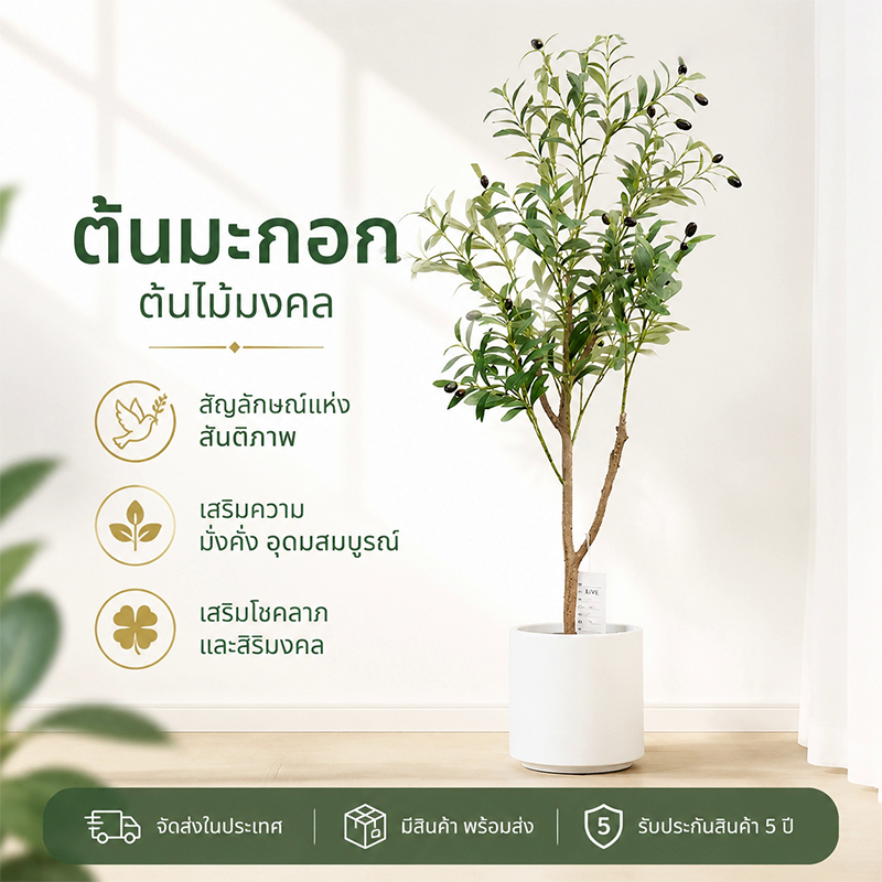 [COD] ต้นมะกอกประดิษฐ์ 180cm/150cm/120cm ต้นไม้ประดับห้องนั่งเล่น ช่วยเสริมโชคลาภและความเป็นสิริมงคล