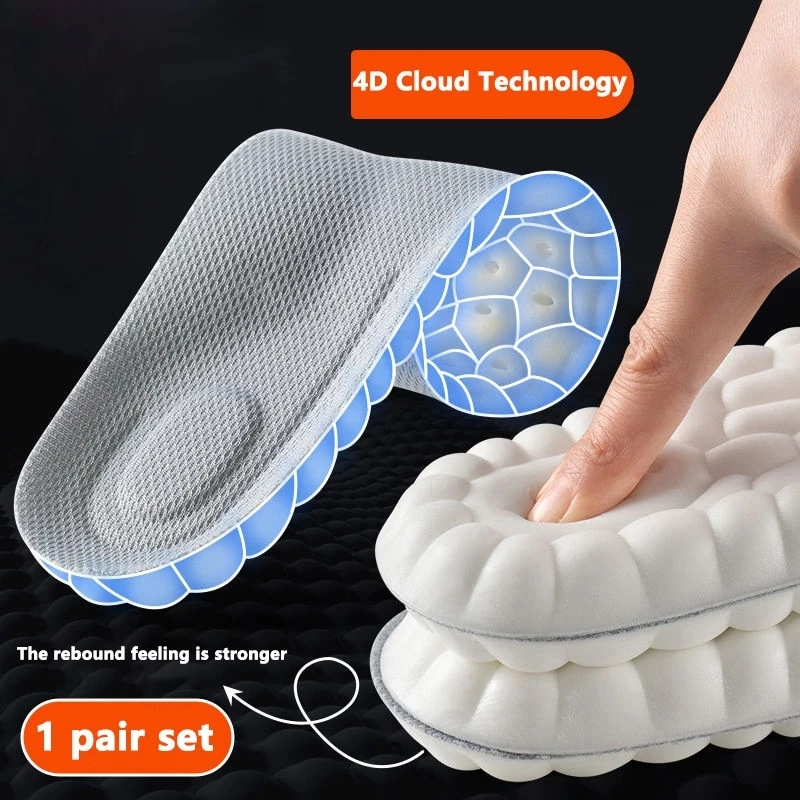 1 คู่ความยืดหยุ่นสูง Latex Sport Insoles แผ่นรองเท้านุ่ม Arch สนับสนุน Orthotic Insoles Breathable ระงับกลิ่นกาย