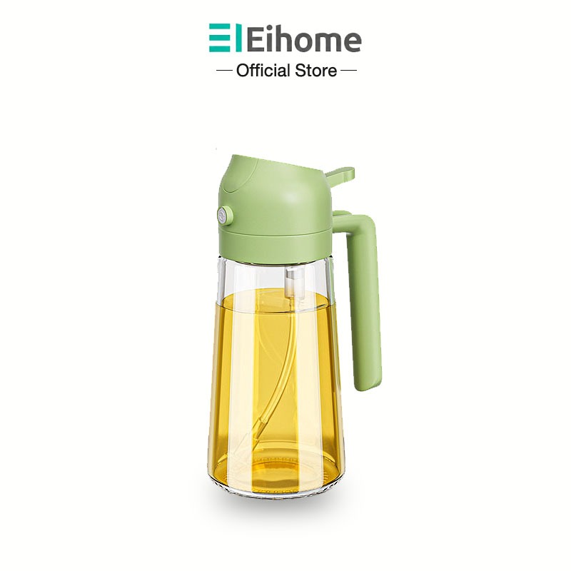 Eihome ขวดแก้วใส่น้ำมัน 2 อิน 1 ใช้เทและสามารถพ่นสเปรย์ได้ 470ml ขวดใส่เครื่องปรุงในครัวเรือน