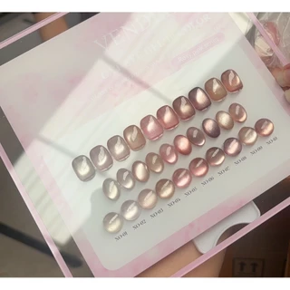 สีเจลทาเล็บ Vendeeni 10 สี โทนชมพู Cat eye