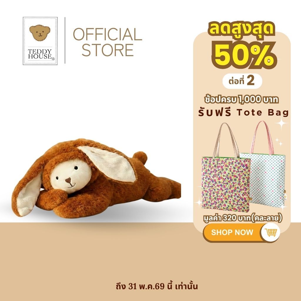 Teddy House : Bunny Hug หมอนกระต่าย หมอนอิง กอดอุ่น นุ่มฟู ผ้าขน fluffy ของขวัญแทนความห่วงใย ขนาด 17 นิ้ว
