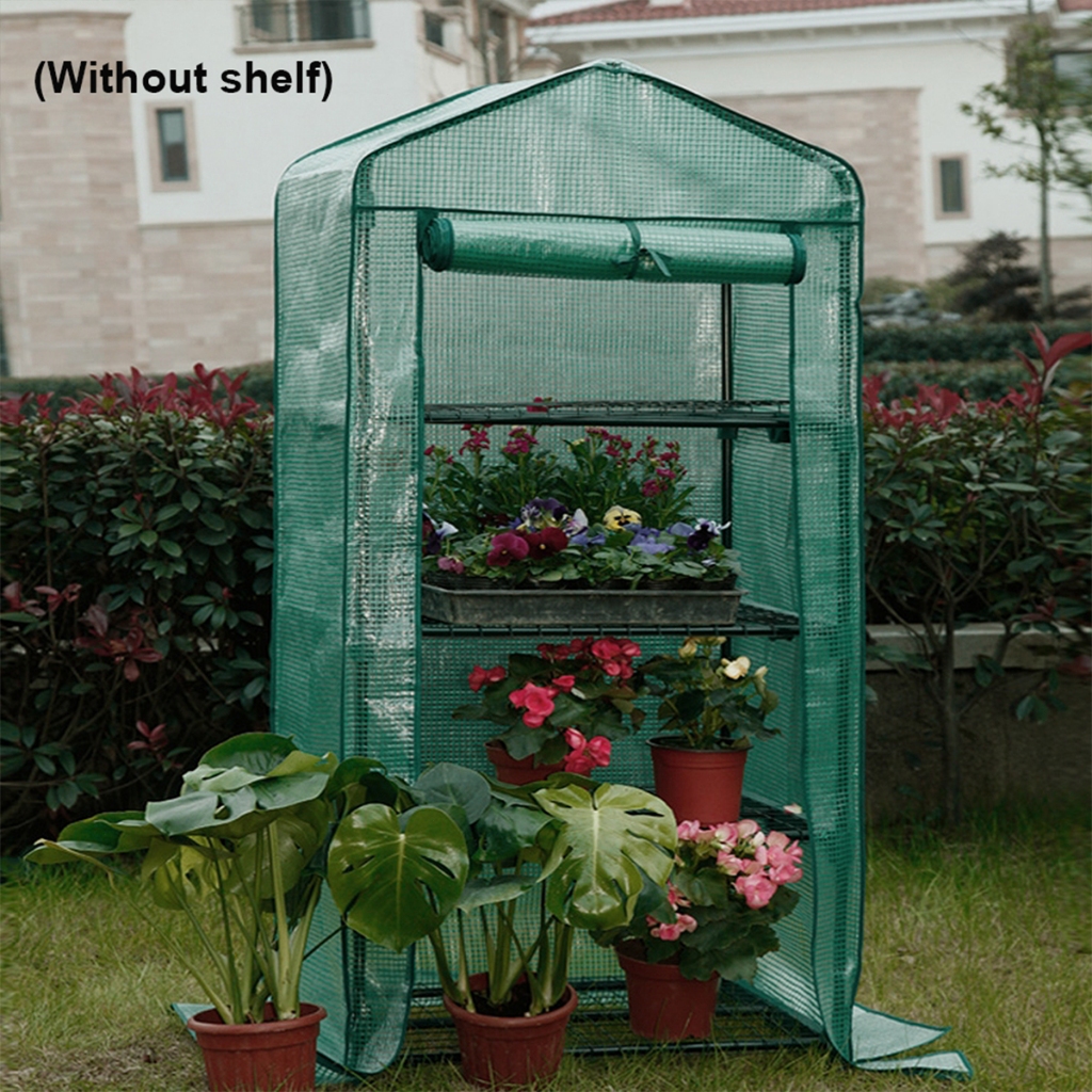 Mini Garden Greenhouse Cover Garden Replacement Cover for 4 Tier Mini Greenhouse with Roll-up Zipper