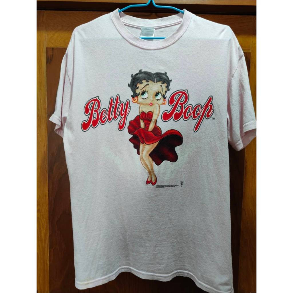 (RARE) เสื้อวินเทจ Betty Boop 2006's Light Pink Gildan สภาพดีมาก Cartoon การ์ตูน เสื้อ วินเทจ Vintage T-Shirt VTG. vtg