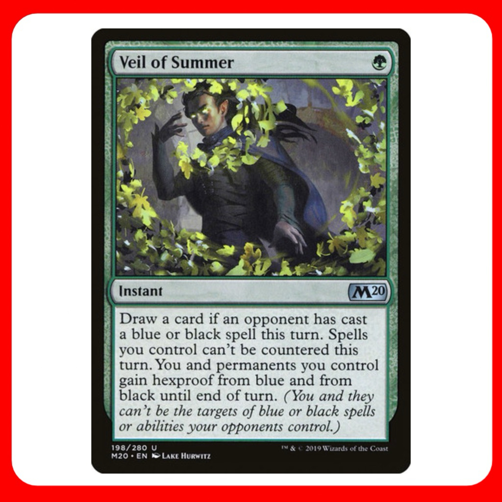 [MTG] Veil of Summer [M20] [GREEN] [UNCOM] [NORMAL] [ENG] (การ์ดเมจิค / Magic the Gathering) [EDH]