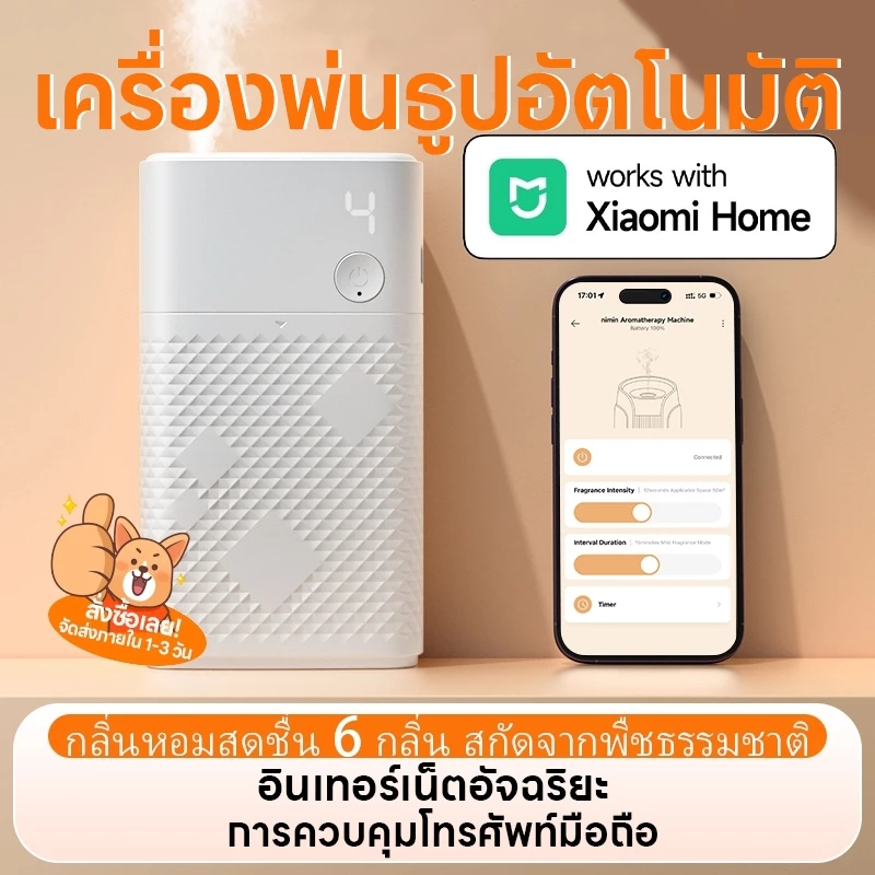✨พร้อมส่ง✨เครื่องพ่นน้ำหอมอัตโนมัติ น้ำหอมปรับ ชาร์จใหม่ได้ ดับกลิ่น อากาศในบ้าน เครื่องพ่นอโรม่า กระจายน้ํามันหอมระเหย