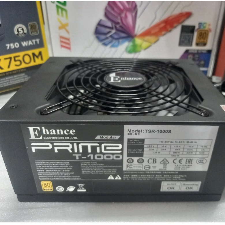 PSU ประกัน 6เดือน Enhance 1000W 80+Gold มือ2 สายถอดได้ / power supply / พาวเวอร์ซัพพลาย