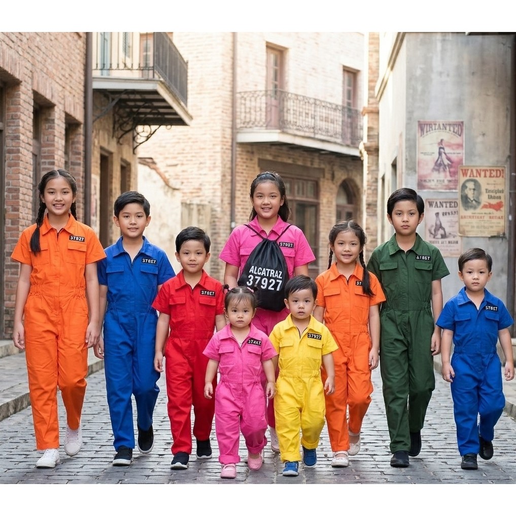 💢SALE Kids✅ไซด์เด็ก✨รุ่นจิ๋ว✨ ชุดหมีแฟชั่น ชุดช่าง ชุดนักโทษ พร้อมส่ง ‼️‼️