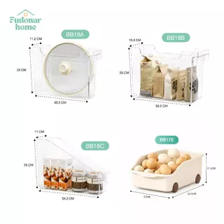 Fudonar กล่องเก็บของในครัว กล่องเก็บของ กล่องจัดระเบียบ สำหรับเก็บหม้อ กระทะ เครื่องครัว