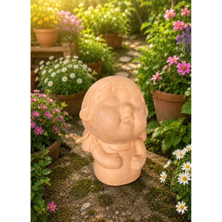 ตุ๊กตาดินแดงปูนปั้น /กระถางดินแดง ตกแต่งสวน 3 ตัว 100 บาทคละแบบ(เลือกแบบทักแชท)ธาตุสี่เซรามิก