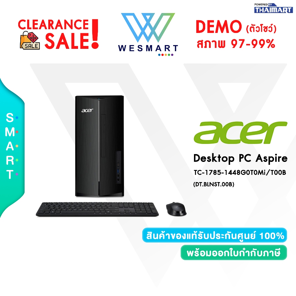 #Demo Acer Desktop PC Aspire TC-1785-1448G0T0Mi/T00B (DT.BLNST.00B) : Intel Core i5-14400/Warranty 1
