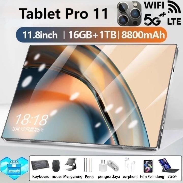 🔥ซื้อ1แถม1🔥[ส่งของขวัญ 7]11.8นิ้ว HDจอใหญ่ขอบดำ แท็บเล็ต แกะ16GB+512GB แท็บเล็ตราคาถูก รองรับ2ซิม Tablet wifi แท็บเล