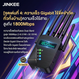 NEW2026 2.4/5G ตัวขยายสัญญาณ WiFi บ้าน ระยะไกล Dual Band WiFi รีพีตเตอร์ ตัวเสริมสัญญาณ WiFi ตัวขยายสัญญาณเราเตอร์