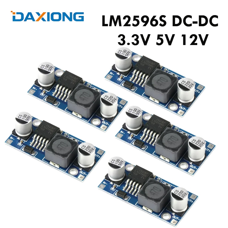 โมดูลแปลงพาวเวอร์ซัพพลาย LM2596 DC-DC 1.5V-35V 3.3V 5V 12V 24V ปรับได้