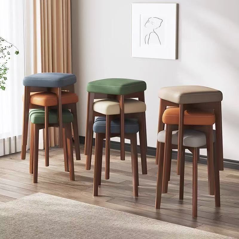 Wooden Chair เก้าอี้ไม้เนื้อแข็ง สตูล Minimal สูง 48 ซม. รับน้ำหนัก150กก. สำหรับบ้านและห้องทานข้าว