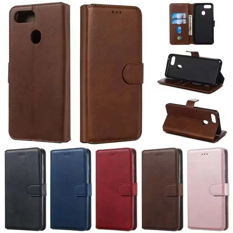 เคสฝาพับ มีกระดุมล็อก สำหรับ OPPO A6C A6T A6X A6pro A5 A5X A5i A5pro A3 A3X A3Pro เคสกันกระแทก มีช่องใส่บัตร์ตั้งได้