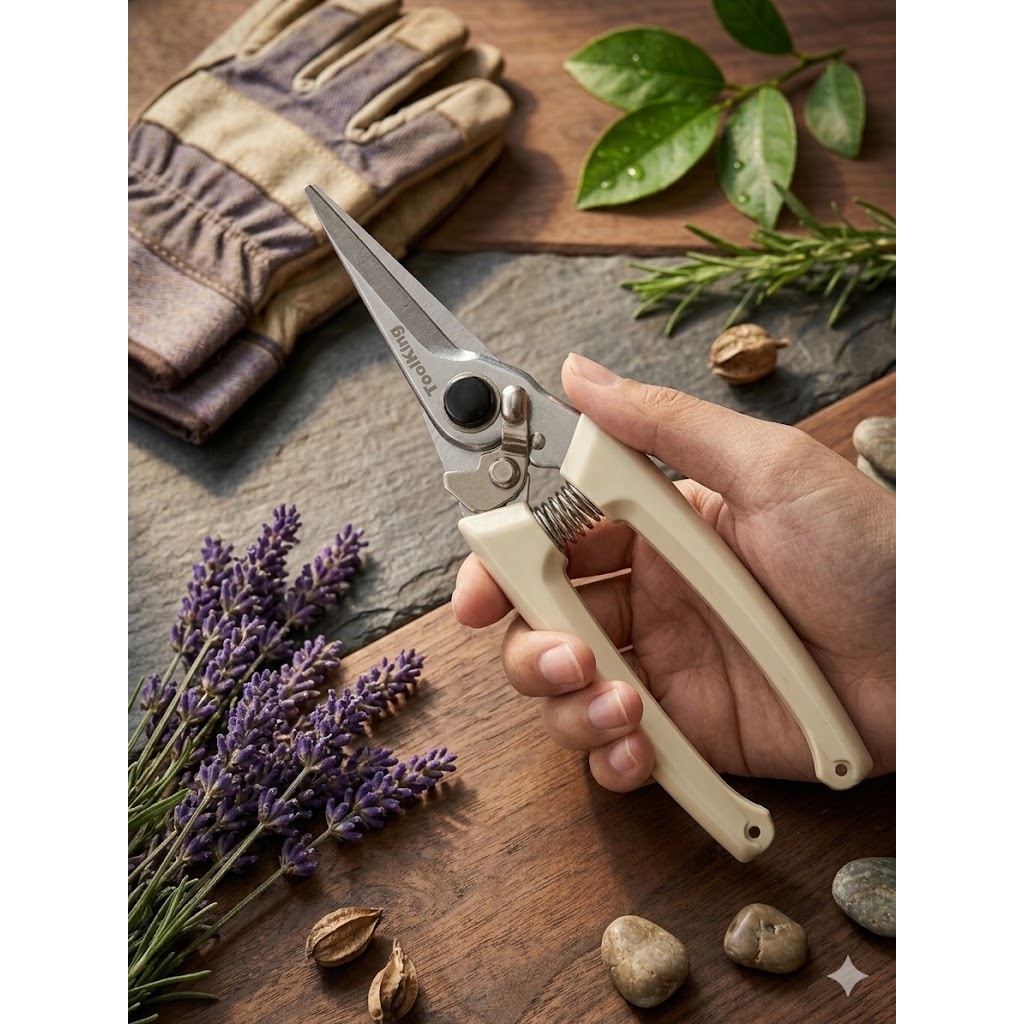 "กรรไกรตัดกิ่งไม้ ToolKing 190mm (7.5 นิ้ว) เหล็กกล้า SK5 แท้ เกรดไต้หวัน ด้ามจับถนัดมือ ตัดกิ่งไม้/ผลไม้"