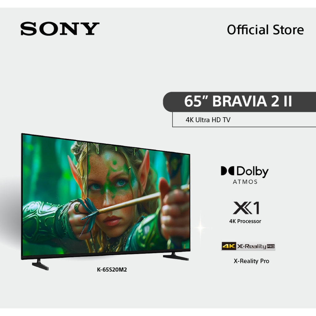[New Model] Sony BRAVIA 2 ทีวี 65 นิ้ว รุ่น K-65S20M2 4K Ultra HD Smart TV (Google TV) | 4K HDR Processor X1™