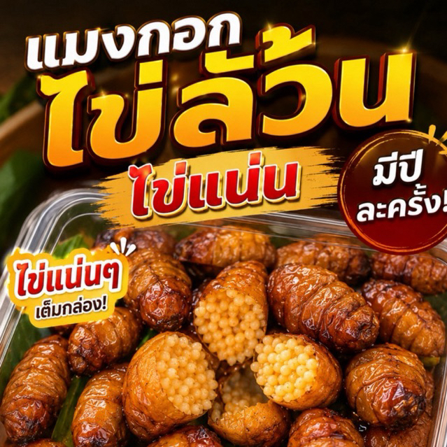 แมงกอกไข่ เด็ดปีกทอดพร้อมทาน 40กรัม ไข่แน่นๆๆ มีปีละครั้ง ราคาถูกที่สุด
