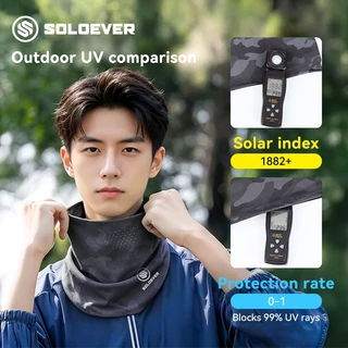 soloever UV100+ หน้ากากผ้าลายพราง ป้องกันแสงแดด เหมาะสำหรับปั่นจักรยาน แห้งเร็ว และระบายอากาศได้ดี