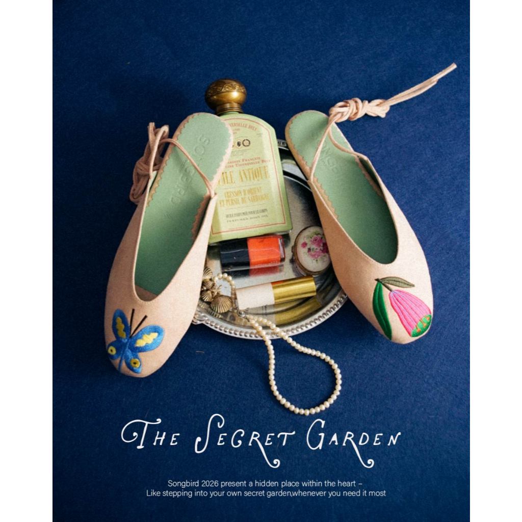 Songbird – Dahlia Floral Embroidered Summer Flats