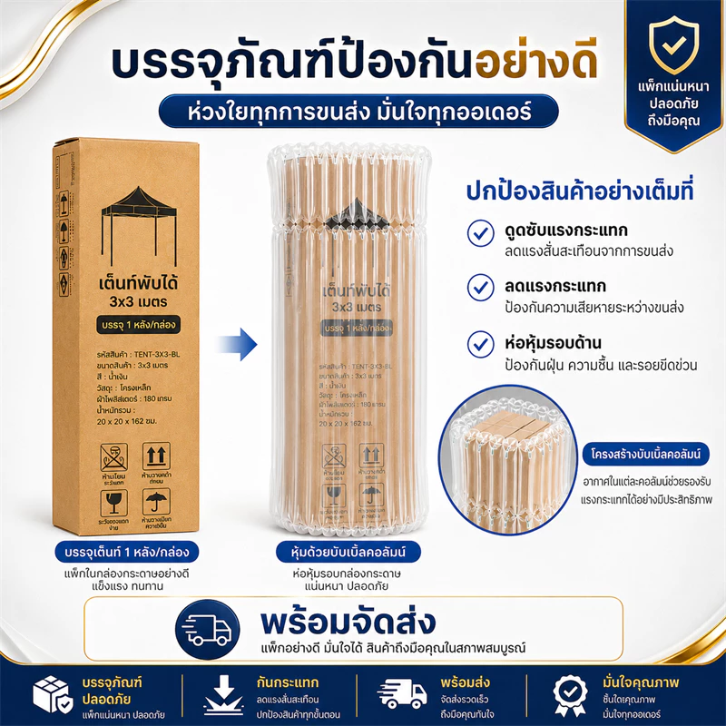 เต้นท์ขายของ เต็นท์จอดรถ เต็นท์พับ 2000D  เต๊นแคมป์ปิ้ง เต็นท์แม่ค้า กันฝนป้องกันแสงแดดลมเป่า thumbnail 6
