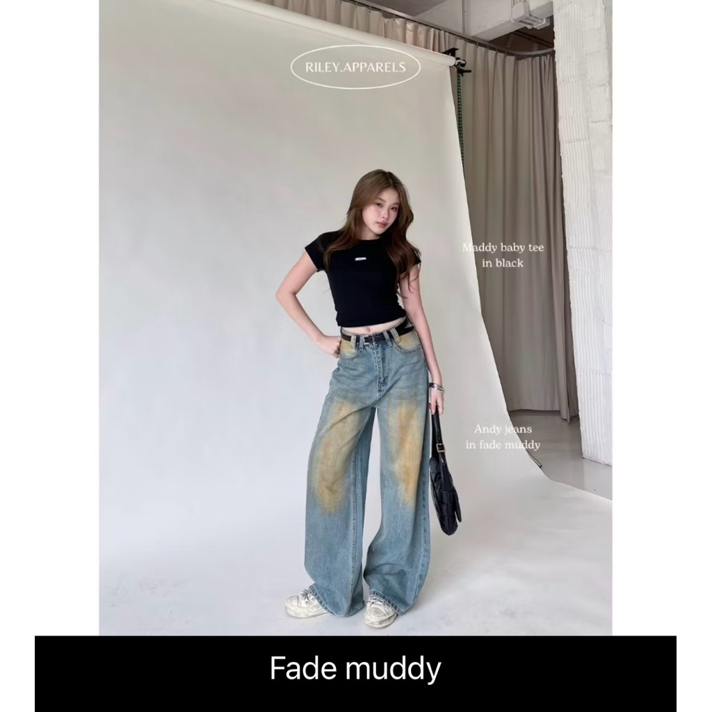 Riley.apparels - Andy Jeans 7006 [พร้อมส่ง M Fade muddy /fade vintage)