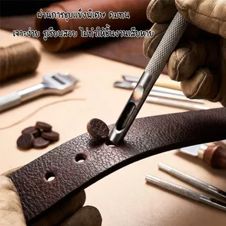 P465 ชุดเหล็กตอกเจาะรู 3,6,9 ชิ้น คม ทน ตุ๊ดตู่ งาน DIY เจาะรูเข็มขัดหนัง ดอกเจาะ เหล็กปั๊มรู SP