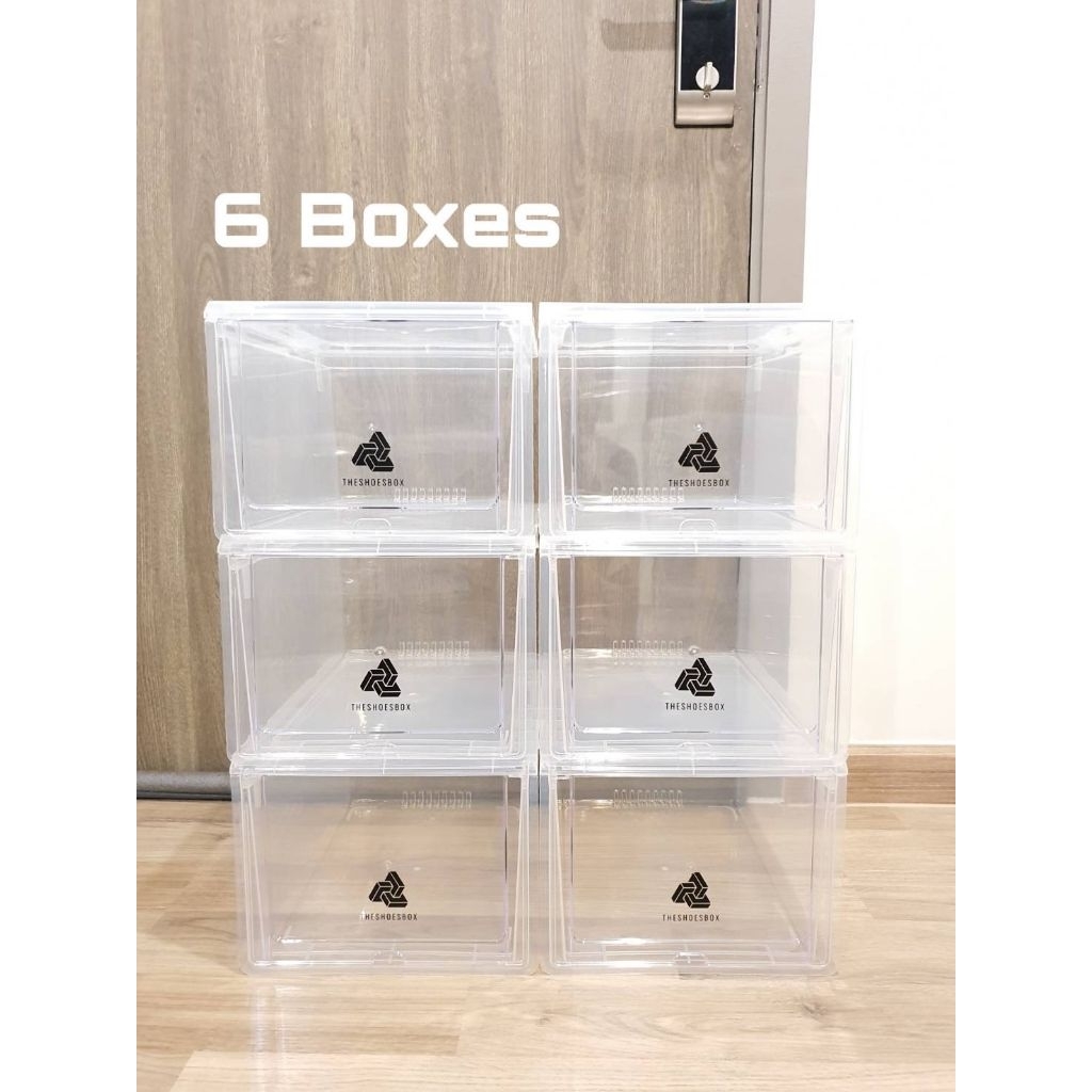 กล่องรองเท้า Edition Set 6 กล่อง/กล่องใส่รองเท้าฝาสไลด์ แข็งแรง (จำกัด 4Setต่อ1ออเดอร์) (2)