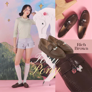 Minx รุ่น Toby pony รองเท้าโลฟเฟอร์หนัง พื้นบุฟองน้ำนุ่ม ประดับชาร์มโพนี่