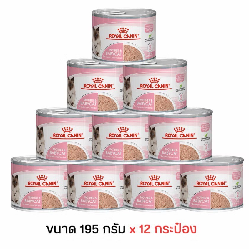 ROYAL CANIN MOTHER&BABYCAT CAN 195g×12 กระป๋อง อาหารเปียกสำหรับแม่แมวและลูกแมว