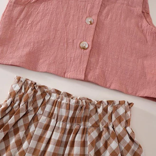 Hania Kids ชุดเซ็ตเสื้อ+กระโปรง สไตล์เกาหลี สำหรับเด็กผู้หญิง - K4125434