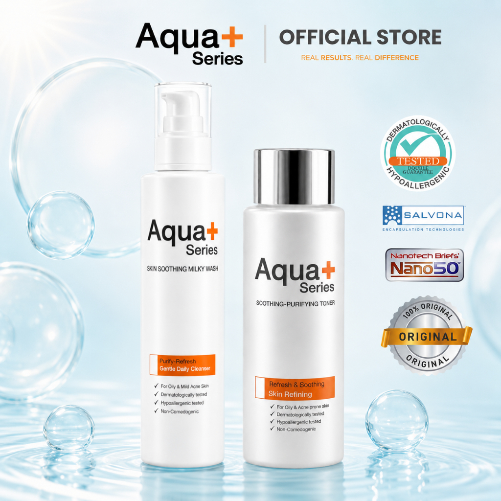 ( ชุดเซ็ต ) Aquaplus Skin Soothing Milky Wash 175 ml & Soothing-Purifying Toner 150 ml