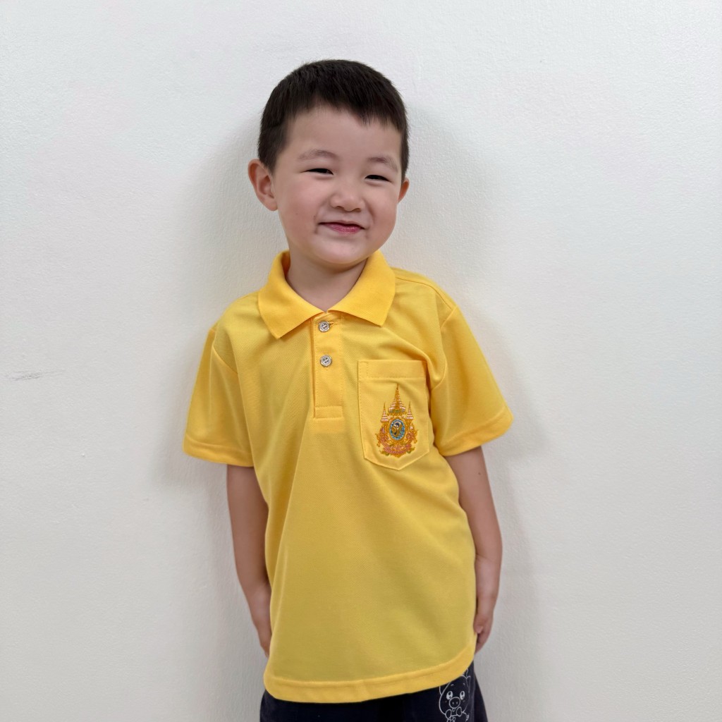 SAMPOLO เสื้อโปโลสีเหลืองเด็ก ปัก ไซส์ S-3XL
