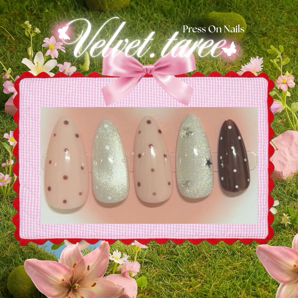 ลงลายใหม่ 🧵 เล็บปลอมสำเร็จรูป 10 นิ้ว 💅 💗 แถมฟรีอุปกรณ์ติดเล็บ กาว ตะไบ ไม้ดัน แอลกอฮอล์ ครบชุด 👀🍅