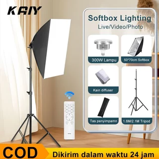 KAIY 300W LED softbox Lighting 50x70cm กล่องไฟ ไฟสตูดิโอ Studio ฉากถ่ายรูป ไฟส่องภาพสำหรับผู้สร้างเนื้อหา ไฟส่องภาพอุณห