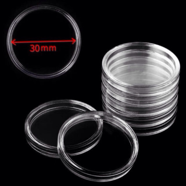 ตลับกลมใส 30 มิล สำหรับใส่เหรียญครุฑ5บๅn