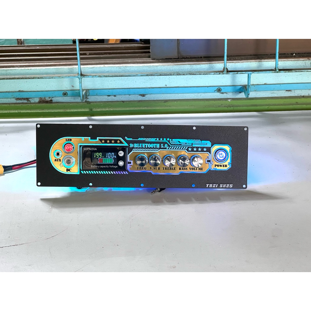 เพลทเดินระบบ ZK-ST21 ขนาด 5x25 - 6x26 ไฟ RGB จอสี เพลท ดำ ทอง รีเลย์ 100 A