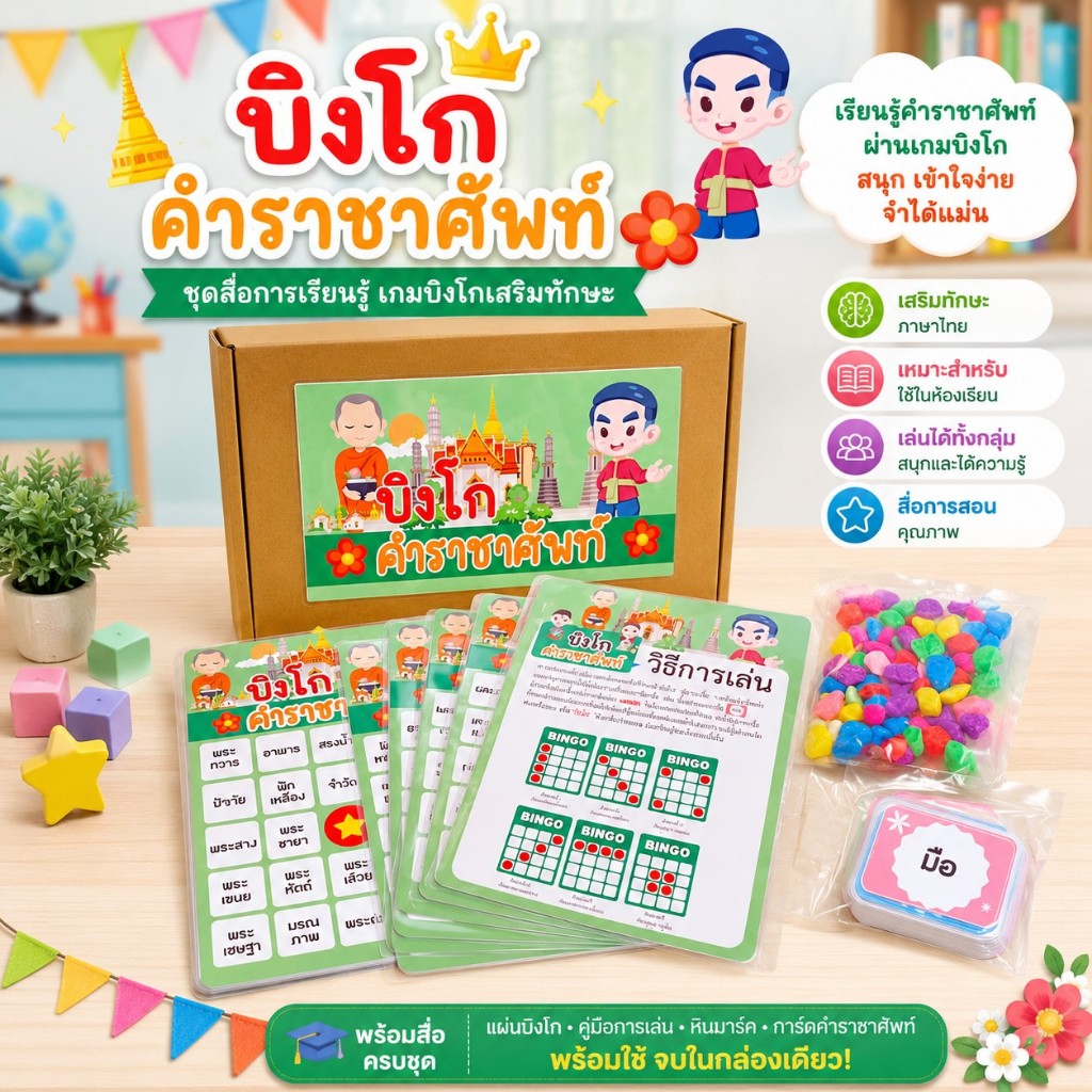 สื่อภาษาไทย สื่อบิงโกคำราชาศัพท์ A5