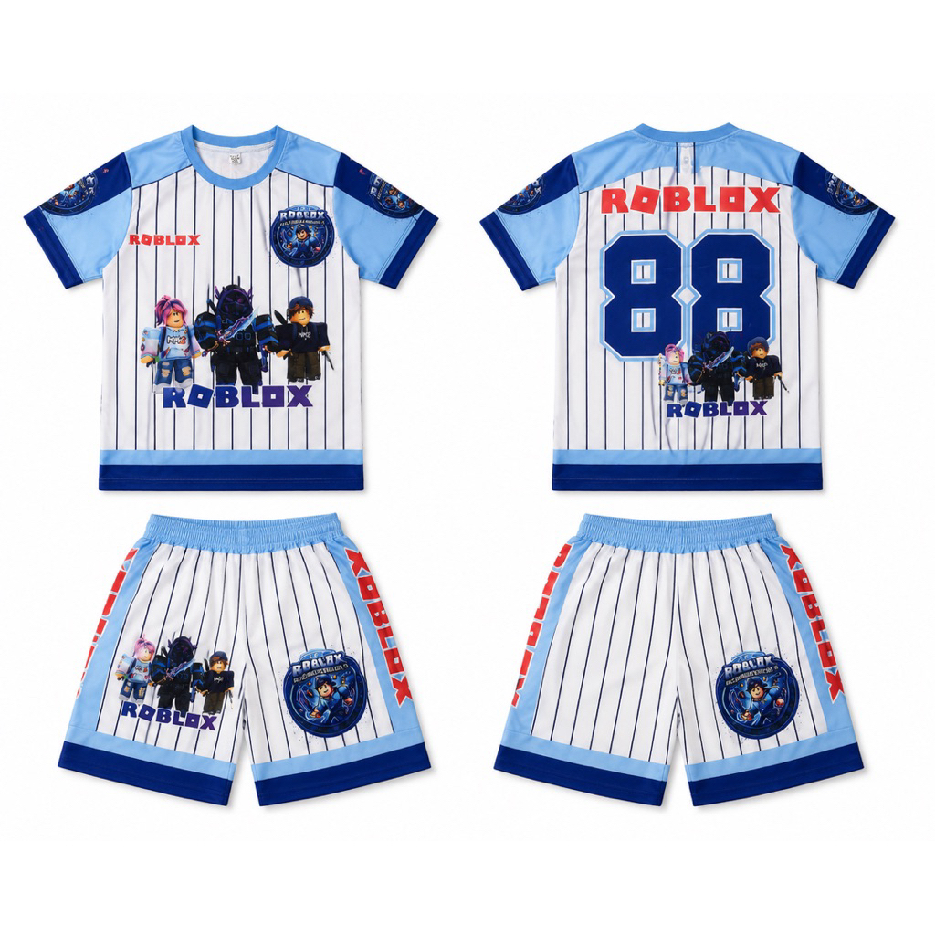 ชุด Roblox ผ้าไมโครเกรดพรีเมียมใส่สบายไม่ร้อนเนื้อผ้าดี ชุดบอลเด็ก