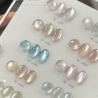 พร้อมส่งในไทย🇹🇭 มาใหม่ลูกแก้วผสมกลิตเตอร์ แบบใหม่ 10 สี Suuseegel Cloud Bubble Cat Eye Series