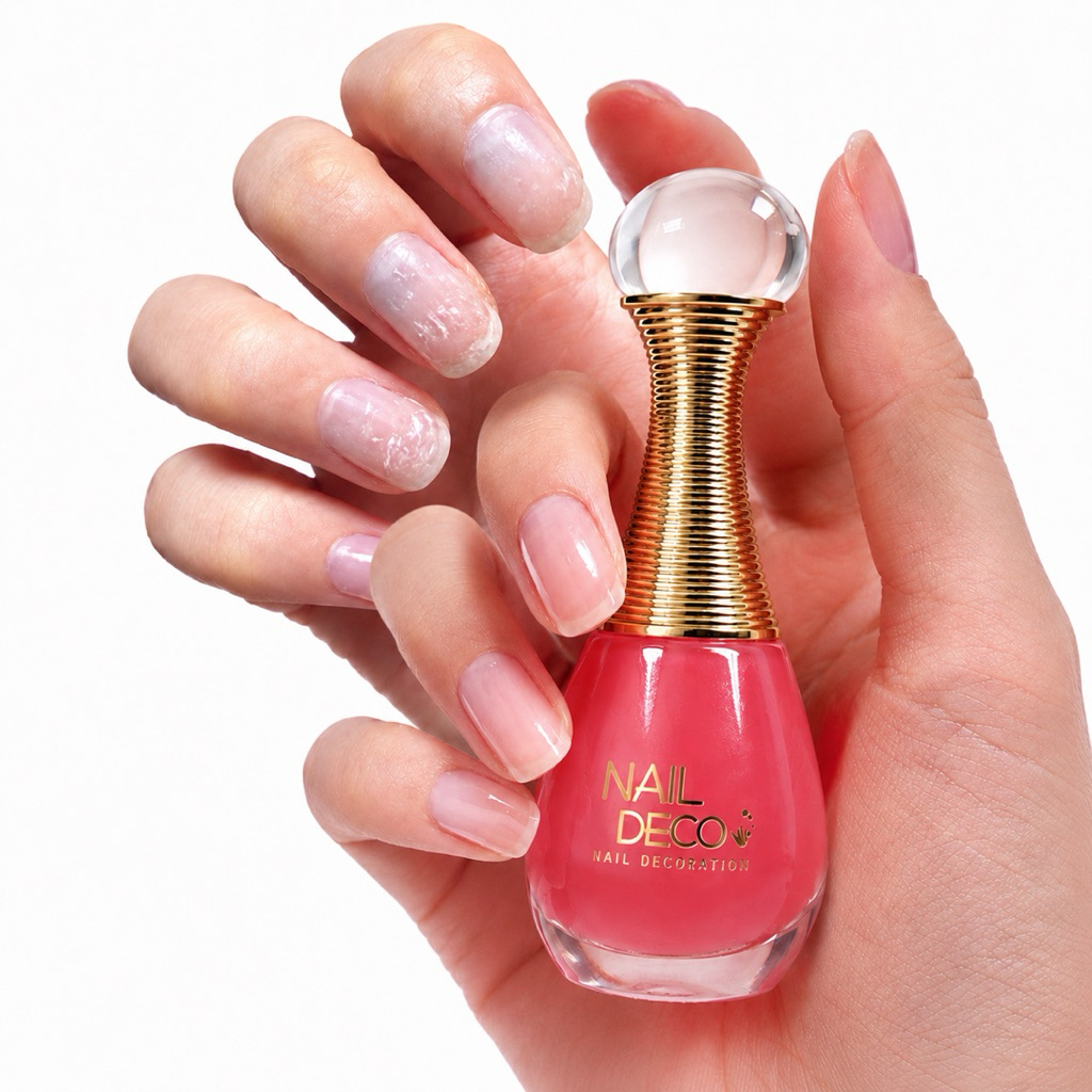 NAILDECO Strong Red Fit สีทาเล็บบำรุงเล็บ สำหรับเล็บบาง แห้งเสีย