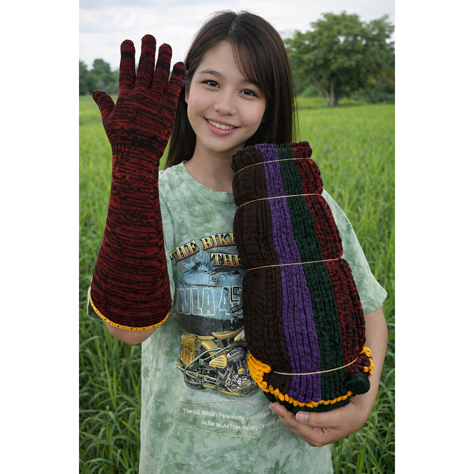 🔥 ถุงมือปลอกแขน (รุ่นยาว 42 cm) | ป้องกันแขนจากการเกี่ยวและเสียดสี | 1 โหล 12 คู่ 🔥